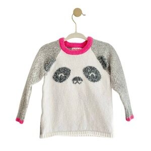 Cat & Jack Kids Gray and Pink Panda Sweater - Baby Girl 18 Months